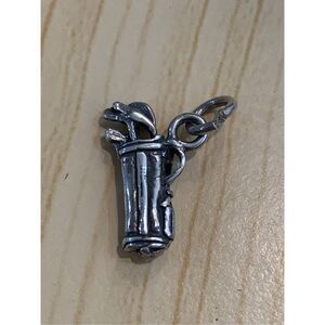 Golf  Bag and Clubs Sterling Silver Jewelry Charm #sports #golf bag